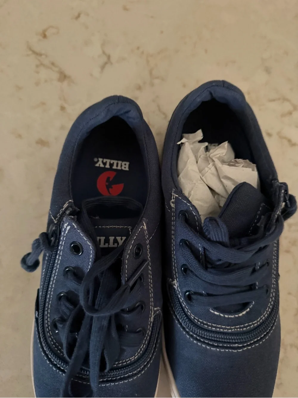 BILLY zip up sneakers II Navy Canvas Sneakers - Casual Everyday Shoes